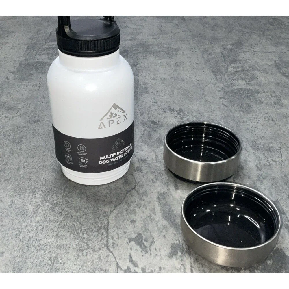 Apex Multifunctional Dogs Water Bottle With Detachable Bowls 32 Oz